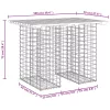  tömör fenyőfa gabion kerti pad 100x70x72 cm