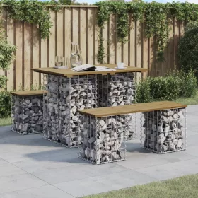  impregnált fenyőfa gabion kerti pad 100 x 70 x 72 cm