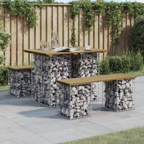  impregnált fenyőfa gabion kerti pad 100 x 70 x 72 cm