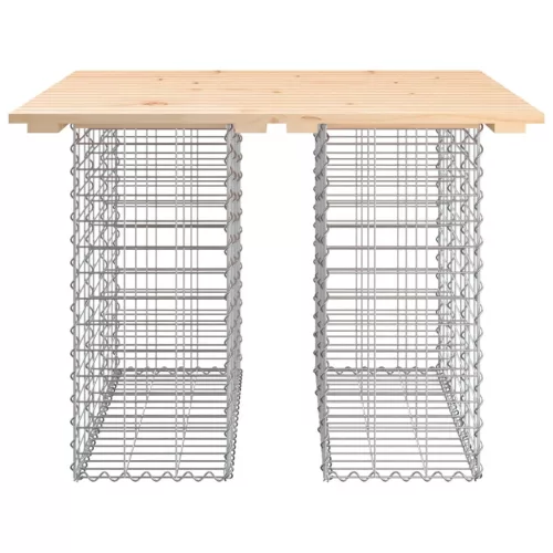  tömör fenyőfa gabion kerti pad 100x102x72 cm