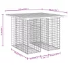  tömör fenyőfa gabion kerti pad 100x102x72 cm