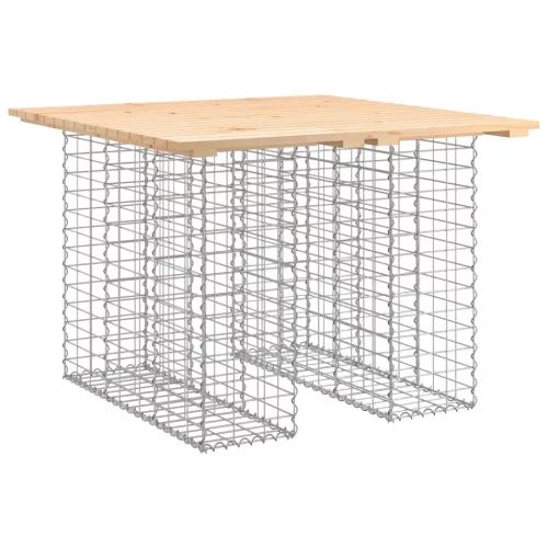  tömör fenyőfa gabion kerti pad 100x102x72 cm