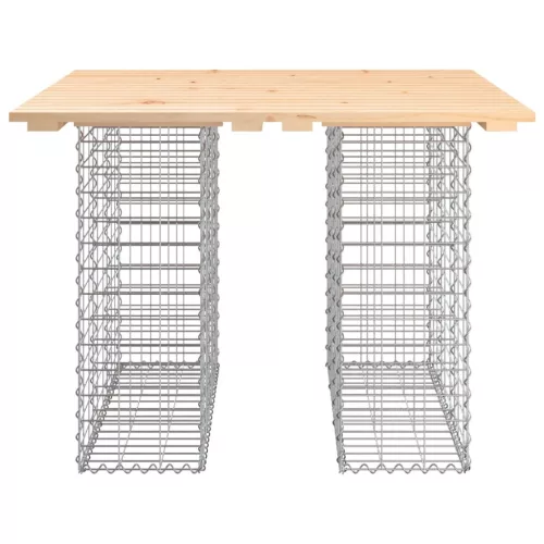  tömör fenyőfa gabion kerti pad 100x102x72 cm
