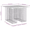  tömör fenyőfa gabion kerti pad 100x102x72 cm