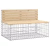  tömör fenyőfa gabion kerti pad 103x70x65 cm