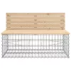  tömör fenyőfa gabion kerti pad 103x70x65 cm