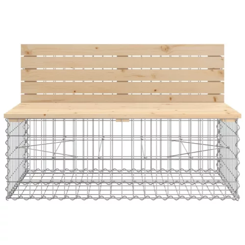  tömör fenyőfa gabion kerti pad 103x70x65 cm
