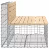  tömör fenyőfa gabion kerti pad 103x70x65 cm