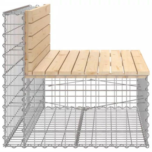 tömör fenyőfa gabion kerti pad 103x70x65 cm
