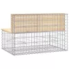  tömör fenyőfa gabion kerti pad 103x70x65 cm