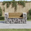  tömör impregnált fenyőfa gabion kerti pad 143x71x65,5 cm
