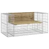  tömör impregnált fenyőfa gabion kerti pad 143x71x65,5 cm
