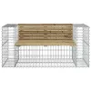  tömör impregnált fenyőfa gabion kerti pad 143x71x65,5 cm