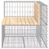  tömör fenyőfa gabion kerti pad 92x71x65,5 cm