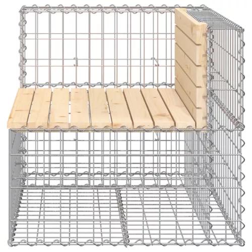  tömör fenyőfa gabion kerti pad 92x71x65,5 cm