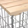  tömör fenyőfa gabion kerti pad 92x71x65,5 cm