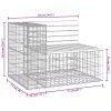  tömör fenyőfa gabion kerti pad 92x71x65,5 cm