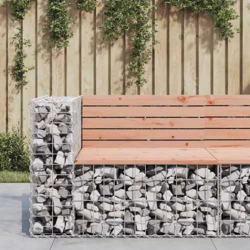  tömör duglászfenyő gabion kerti pad 92 x 71 x 65,5 cm