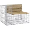  tömör impergnált fenyőfa gabion kerti pad 92x71x65,5 cm