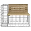  tömör impergnált fenyőfa gabion kerti pad 92x71x65,5 cm
