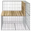  tömör impergnált fenyőfa gabion kerti pad 92x71x65,5 cm