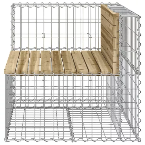  tömör impergnált fenyőfa gabion kerti pad 92x71x65,5 cm