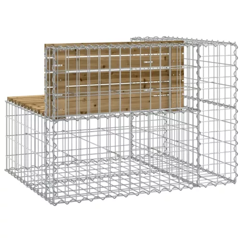  tömör impergnált fenyőfa gabion kerti pad 92x71x65,5 cm