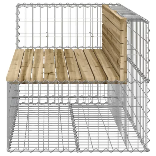  tömör impregnált fenyőfa gabion kerti pad 122x71x65,5 cm