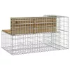  tömör impregnált fenyőfa gabion kerti pad 122x71x65,5 cm