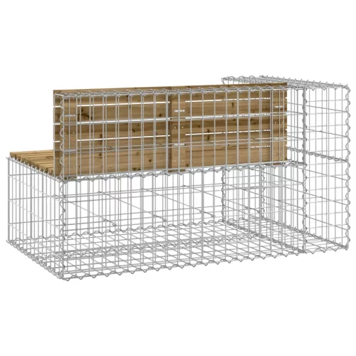  tömör impregnált fenyőfa gabion kerti pad 122x71x65,5 cm