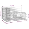  tömör impregnált fenyőfa gabion kerti pad 122x71x65,5 cm