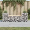  tömör fenyőfa gabion kerti pad 183x41x60,5 cm