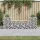  tömör fenyőfa gabion kerti pad 183x41x60,5 cm