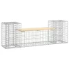  tömör fenyőfa gabion kerti pad 183x41x60,5 cm