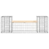  tömör fenyőfa gabion kerti pad 183x41x60,5 cm
