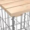  tömör fenyőfa gabion kerti pad 183x41x60,5 cm