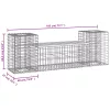  tömör fenyőfa gabion kerti pad 183x41x60,5 cm