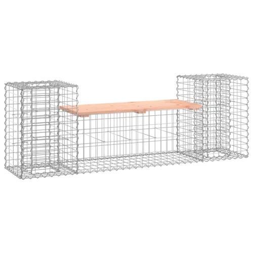  tömör duglászfenyő gabion kerti pad 183x41x60,5 cm