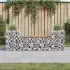  tömör impregnált fenyőfa gabion kerti pad 183x41x60,5 cm