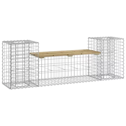  tömör impregnált fenyőfa gabion kerti pad 183x41x60,5 cm