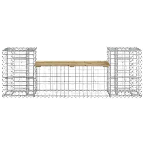  tömör impregnált fenyőfa gabion kerti pad 183x41x60,5 cm