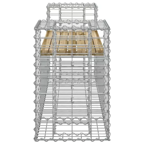  tömör impregnált fenyőfa gabion kerti pad 183x41x60,5 cm