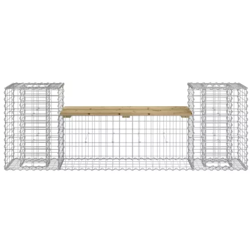  tömör impregnált fenyőfa gabion kerti pad 183x41x60,5 cm