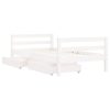  fehér tömör fenyőfa fiókos gyerekágykeret 80 x 160 cm 