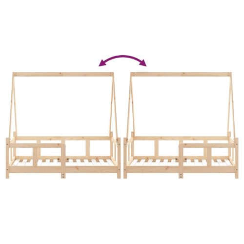  tömör fenyőfa gyerekágykeret 70 x 140 cm