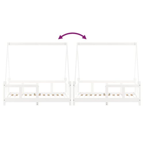  fehér tömör fenyőfa gyerekágykeret 70 x 140 cm