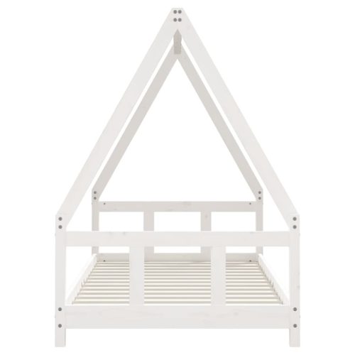  fehér tömör fenyőfa gyerekágykeret 90x190 cm