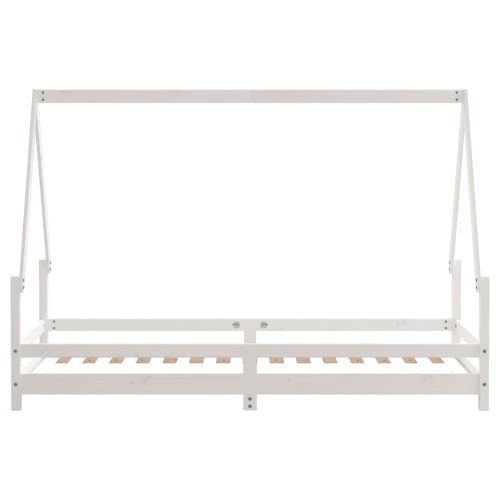  fehér tömör fenyőfa gyerekágykeret 80 x 200 cm