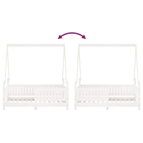  fehér tömör fenyőfa gyerekágykeret 70 x 140 cm