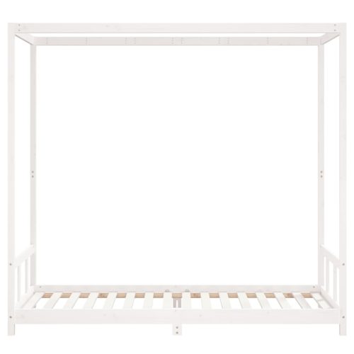  fehér tömör fenyőfa gyerekágykeret 90 x 200 cm